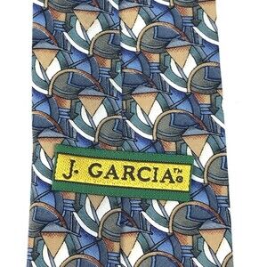 J.Garcia Men's 100% Silk Handmade Abstract Rustic Multi-Color Necktie Tie 56"
